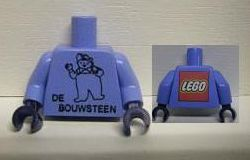 Torso De Bouwsteen Pattern / Medium Blue Arms / Dark Blue Hands