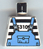 Torso Jail Stripes with Medium Blue Overalls Pattern