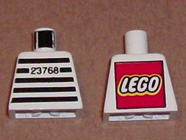 Torso Jail Stripes with Number 23768 Pattern - LEGO Logo on Back