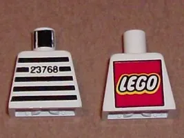 Torso Jail Stripes with Number 23768 Pattern - LEGO Logo on Back