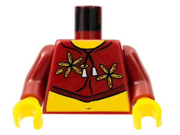 Torso Xtreme Stunts Flowers on Crop Top with String Pattern (Sky) / Dark Red Arms / Yellow Hands