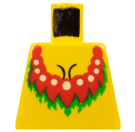 Torso Female Islander with Red and Green Necklace Pattern