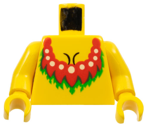 Torso Female Islander with Red and Green Necklace Pattern / Yellow Arms / Yellow Hands