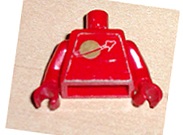 Torso with Classic Space Logo Pattern (Sticker) / Red Arms / Red Hands