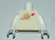 Torso with Classic Space Logo Pattern (Sticker) / White Arms / White Hands