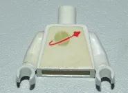 Torso with Classic Space Logo Pattern (Sticker) / White Arms / White Hands