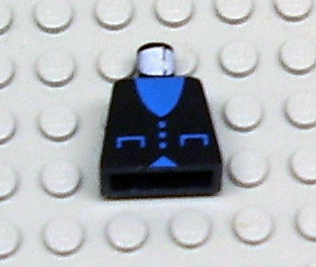 Torso Vest with Pockets and Buttons over Blue Shirt Pattern