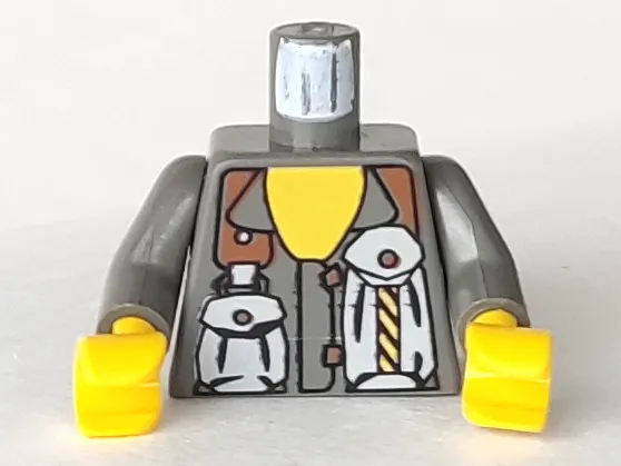 Torso Rock Raiders Two Pouches on Chest Pattern (Docs) / Dark Gray Arms / Yellow Hands
