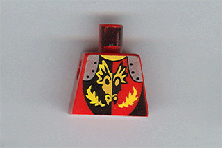 Torso Castle Dragon Knights Dragon Face breathing Fire Pattern