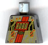 Torso Space RoboForce with Gold 'ROBO' and Circuitry, Red Stripes, Black Panel and Screws Pattern