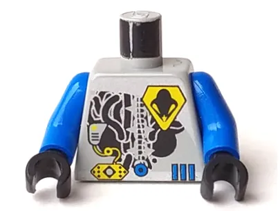 Torso Space UFO Pentagonal Yellow Logo and 3 Blue Bars Pattern / Blue Arms / Black Hands