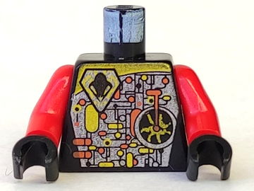 Torso Space UFO Circuitry with Red Lever Pattern / Red Arms / Black Hands