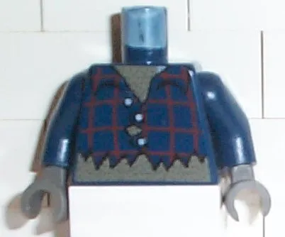 Torso Studios Plaid Button Shirt Ripped Pattern (Werewolf) / Dark Blue Arms / Dark Gray Hands