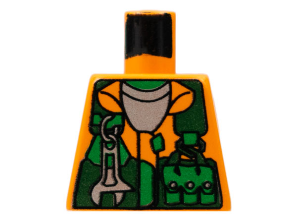 Torso Rock Raiders Shirt, Green Vest, Wrench and Pockets Pattern (Sparks)