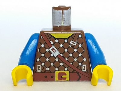 Torso Castle Dark Forestman Studded Shirt and Brown Crossbelt Pattern / Blue Arms / Yellow Hands