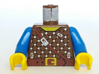 Torso Castle Dark Forestman Studded Shirt and Brown Crossbelt Pattern / Blue Arms / Yellow Hands