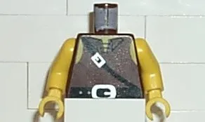 Torso Castle Dark Forestman Tie Shirt and Black Crossbelt Pattern / Yellow Arms / Yellow Hands