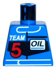 Torso Race Driver with White 'TEAM', Red Number 5, and Black 'OIL' Pattern