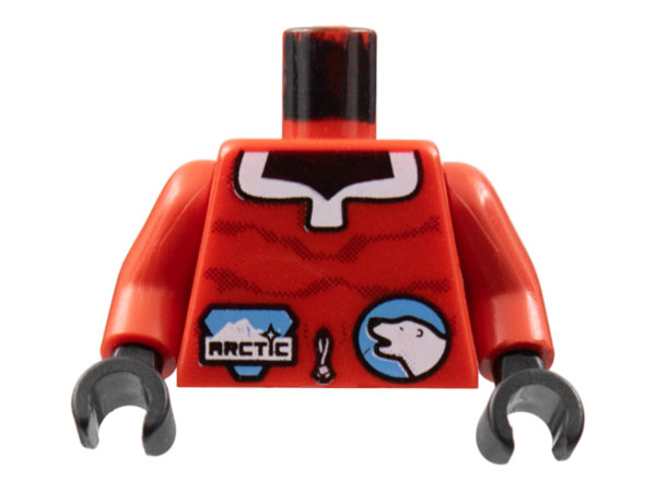 Torso Arctic Logo Small and Polar Bear Pattern / Red Arms / Black Hands