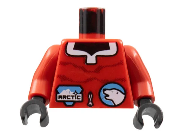 Torso Arctic Logo Small and Polar Bear Pattern / Red Arms / Black Hands
