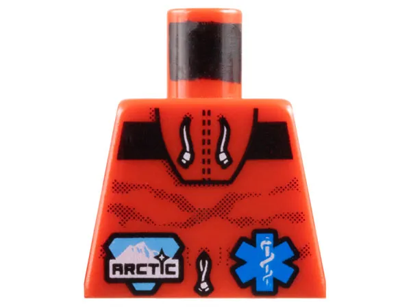 Torso Coat with Black Stripe, White Cords, Small Arctic Logo, and Blue EMT Star of Life Pattern