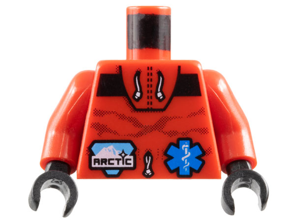 Torso Coat with Black Stripe, White Cords, Small Arctic Logo, and Blue EMT Star of Life Pattern / Red Arms / Black Hands