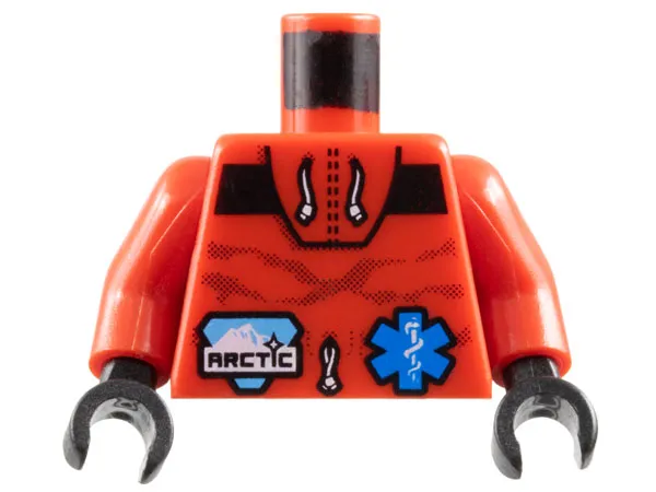 Torso Coat with Black Stripe, White Cords, Small Arctic Logo, and Blue EMT Star of Life Pattern / Red Arms / Black Hands