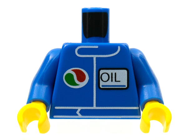 Torso Octan Logo and 'OIL' Pattern (Undetermined Type) / Blue Arms / Yellow Hands