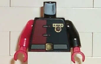 Torso Alpha Team Minion Commander Red/Black Shirt with Medal Pattern / Black Arm Left / Red Arm Right / Red Hands