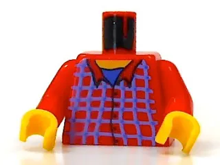 Torso Harry Potter Plaid Flannel Button Shirt Pattern / Red Arms / Yellow Hands