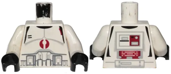 Torso SW Armor Clone Trooper with Dark Red Mark Pattern / White Arms / Black Hands