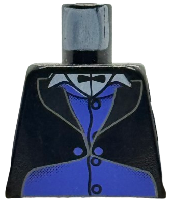 Torso Harry Potter Goblin 1 with Jacket and Black Vest over Purple Shirt and Black Bow Tie Pattern