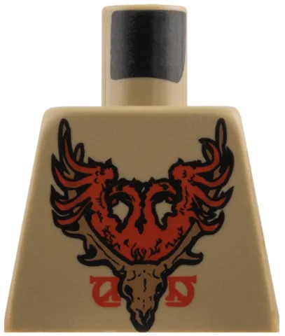 Torso with Durmstrang Coat of Arms Light Brown Stag Head and Red Eagle with 2 Heads Pattern