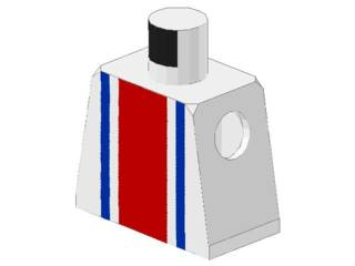 Torso Soccer Vertical Red and Blue Stripes and Number 9 on Back Pattern