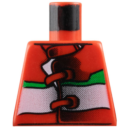 Torso Racing Suit with Straps and Green and White Stripes Pattern