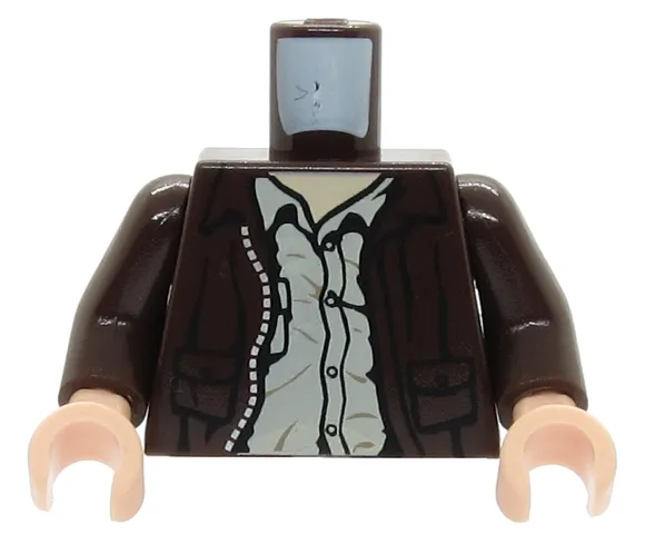 Torso Indiana Jones Leather Jacket, Button Down Shirt Pattern / Dark Brown Arms / Light Nougat Hands