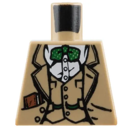 Torso Indiana Jones Vest, Jacket, Dark Green Bow Tie, and Diary in Pocket Pattern