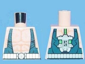 Torso Batman Muscles Outline with Dark Blue Suspenders and Silver Belt Pattern