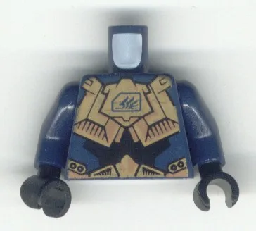 Torso Exo-Force Gold Body Armor with Wing Pattern / Dark Blue Arms / Black Hands