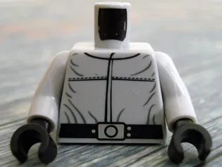 Torso SW Wrinkly Jumpsuit with Black Belt and Silver Buckle Pattern / Light Bluish Gray Arms / Black Hands