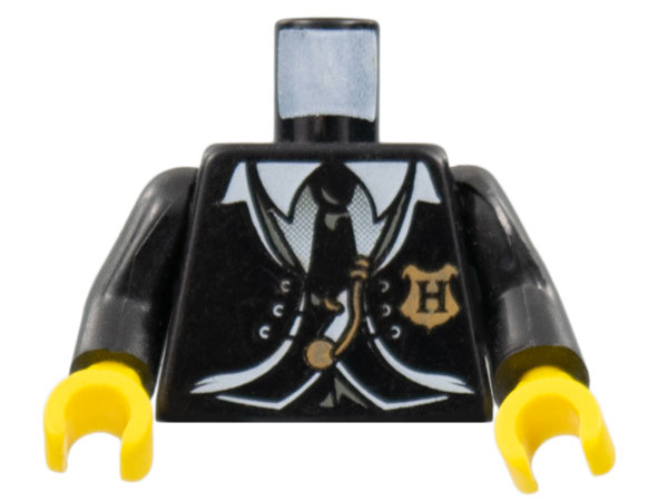 Torso Harry Potter Suit and Tie with Hogwarts Shield Pattern / Black Arms / Yellow Hands