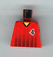 Torso Soccer Black Fading Stripes and Number 4 Front and Back Pattern
