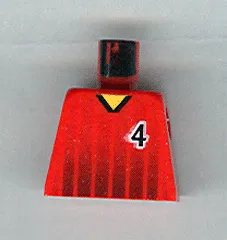 Torso Soccer Black Fading Stripes and Number 4 Front and Back Pattern