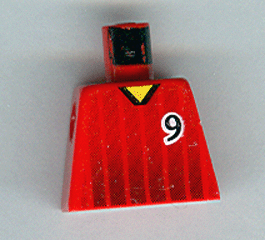 Torso Soccer Black Fading Stripes and Number 9 Front and Back Pattern