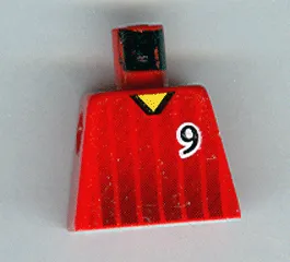 Torso Soccer Black Fading Stripes and Number 9 Front and Back Pattern