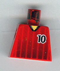 Torso Soccer Black Fading Stripes and Number 10 Front and Back Pattern