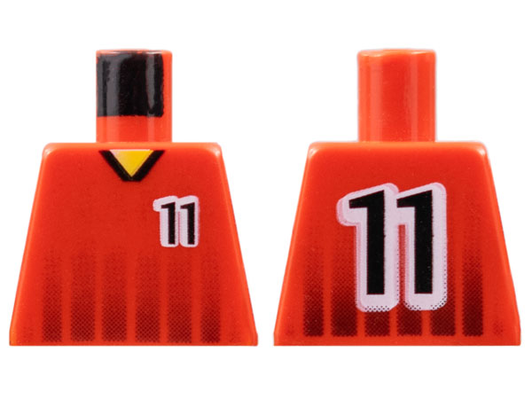 Torso Soccer Black Fading Stripes and Number 11 Front and Back Pattern