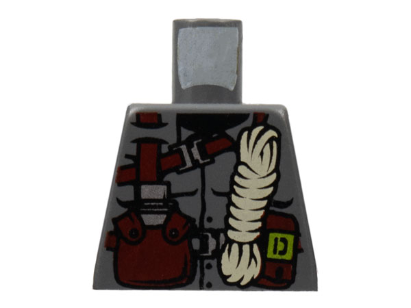 Torso Dino Vest with Dark Red Harness, Canteen, White Rope Pattern