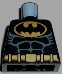 Torso Batman Logo in Gold Oval with Muscles and Gold Belt Pattern