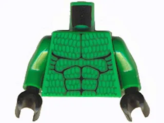 Torso Batman Muscles Outline with Scales Pattern / Green Arms / Black Hands